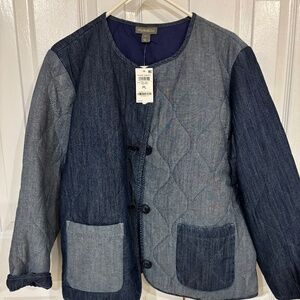 Womens Style & Co denim quilt jacket size pL